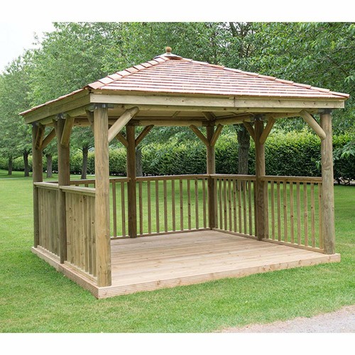 Gazebo square wooden - gazebo,