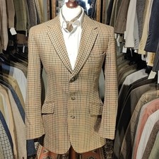Vintage Mens 40R Bladen Gun Check Tweed Suit Jacket Blazer Harris Style Hacking