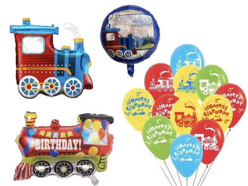 Train birthday balloons party - train,
