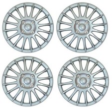 Set of 4 14" Silver Wheel Trims / Hub Caps fits Peugeot 106 107 206 207