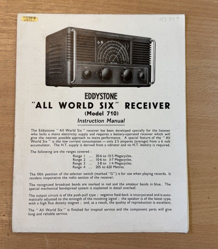 Eddystone all world six - eddystone, "all
