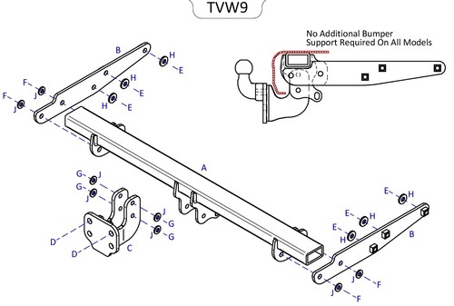 Towtrust fixed flange towbar - fixed,