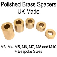 BRASS SPACERS Standoff Washers M3 M4 M5 M6 M7 M8 M10 Lathe Turned + Polished