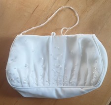 Stunning White Satin Beaded Holy Communion Bag