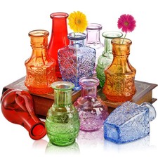 10 Pack Glass Bud Vases Small