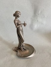 Empty Pocket Silver Pewter Art Nouveau Woman Lady Jugendstil Pewter Sculpture WMF
