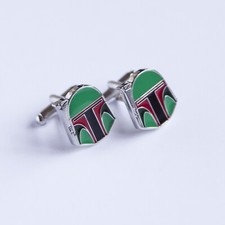 Star Wars Boba Fett Helmet Cufflinks Unique Gift for Fans