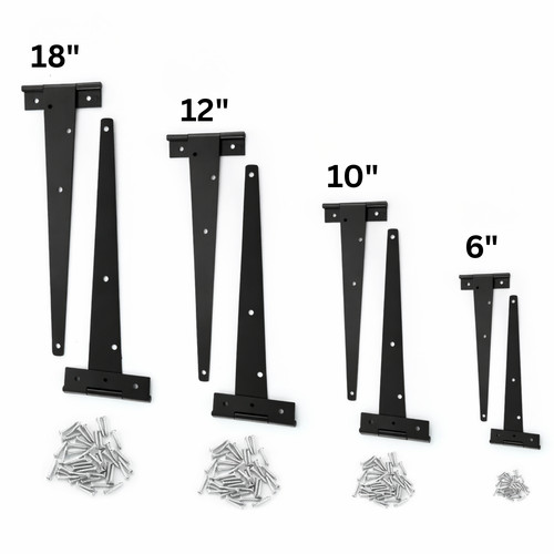 Black tee hinges heavy duty - black,