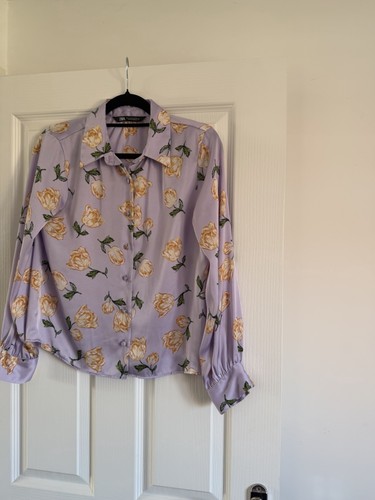 Zara floral blouse satin style - zara,