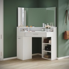 Corner mirrored dressing table - dressing,