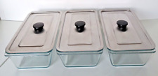 3x Philips Ekco Hostess Trolley Glass Dishes And Lids Genuine Pyrex Vintage