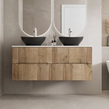 1200 Oak White Marble Vanity