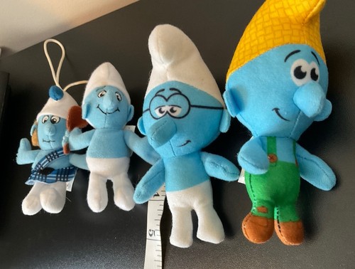Four plush smurfs mcdonalds - four,