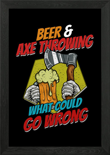 Throwing axe framed wall - wall, art