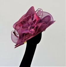 DOUBLE BRIMMED FEATURE HAT IN EMPEROR PURPLE WEDDING ASCOT NO RETURN