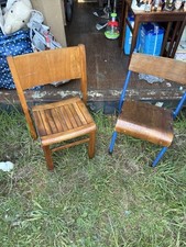 Two Vintage Child’s School Chairs 