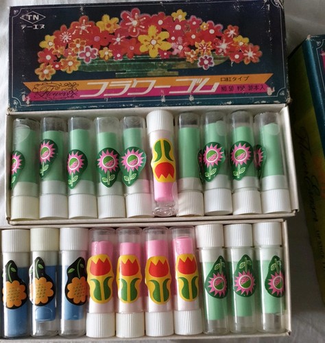 Vintage lipstick erasers - lipstick,