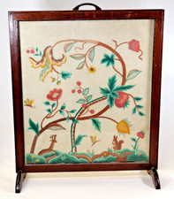Embroidered Fire Screen Wood
