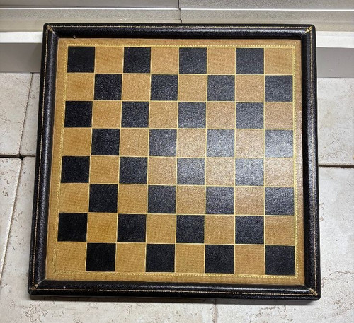 Leatherette chess board - leatherette,