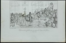 1845 - Repair Per the Doge Genoa - engraving antique - Louis XIV