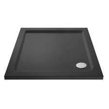 Hudson Reed Square Slate Grey Slimline Shower Tray Modern Bathroom Stone Resin