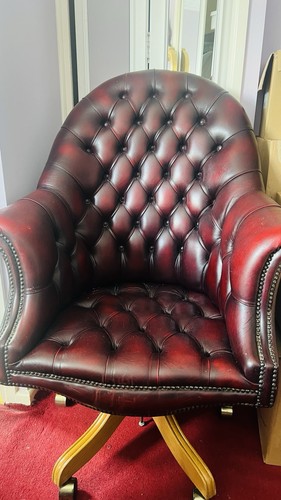 Vintage leather swivel office - vintage,