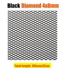 100x33cm Black Diamond Aluminium Car Bumper Grille Mesh Net Vent Hole 4x8mm