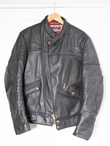 Wolf leather black - wolf, biker