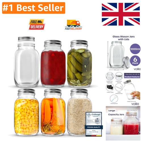 Litre glass mason jars - litre,