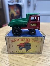 VINTAGE MATCHBOX LESNEY MODEL Series 2 Muir Hill Dump Truck Lorry Original Box