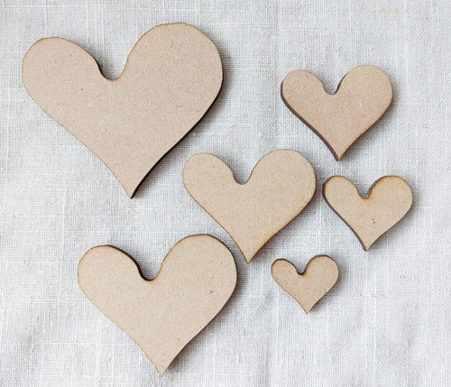 Wooden hearts craft - hearts, shapes