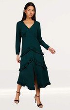 Little Mistress Womens Green Midaxi Dress V-Neck RRP £75