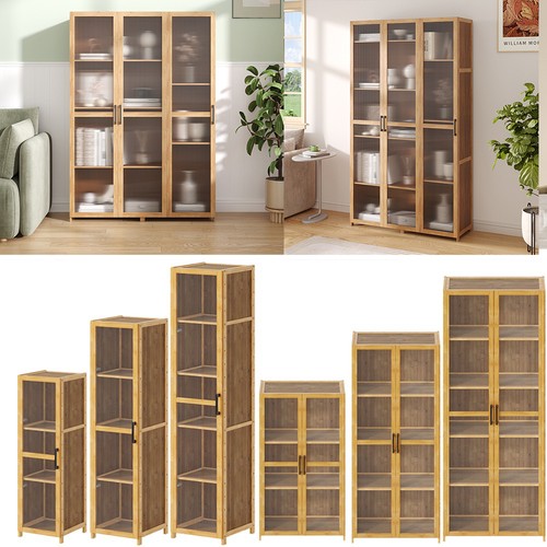 Tier bamboo curio display - 3-5,