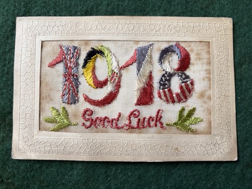 Ww1 silk postcard - silk, postcard,