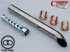 Universal Slash Cut Exhaust Extension Custom Cafe Racer, Chopper Motorcycles