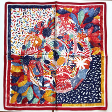 100% Pure Mulberry Silk Multicolour Scarf - The Orange Autumn silk collection