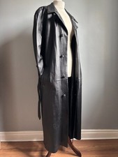 LONG LEATHER TRENCH COAT 42 44