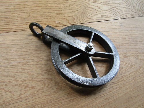 Rustic iron pulley cable wheel - pulley,