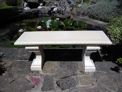 Stone garden bench - garden, rustic