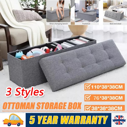Folding ottoman storage box - folding,