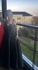 Mori Lee Black Ballgown Prom Dress 49111 (Size 10)