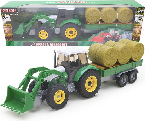 Green tractor and - tractor, digger