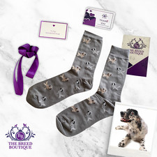 ENGLISH SETTER DOG PRINT SOCKS UNISEX ONE SIZE FIT UK 5-11, EU 38-46, US 7.5-12