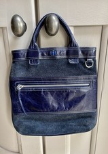 BILLY BAG HANDBAG NAVY SUEDE & LEATHER