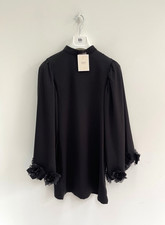 Sister Jane Mini Dress Black Dream Flower Flare Sleeves UK 6 - BNWT £145