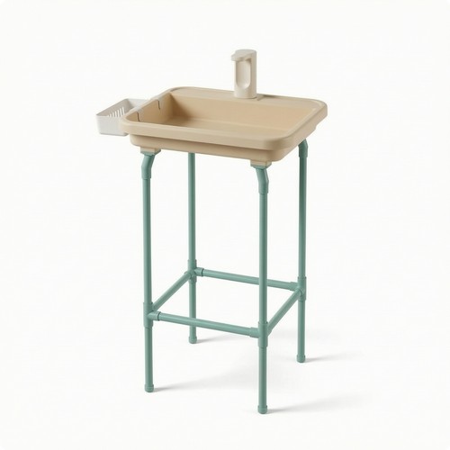 Portable sink with - with, pump
