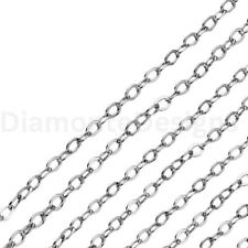 ❤ 304 Stainless Steel 2mm x 1mm Link Cable Chain Oval Jewellery H49
