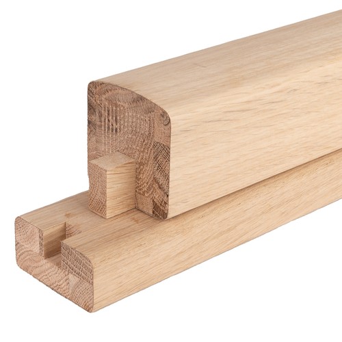 Oak handrail and base rail - handrail,