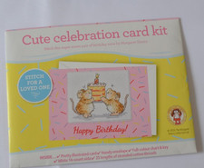 Margaret Sherry Mice With Birthday Cake Cross Stitch Card Kit