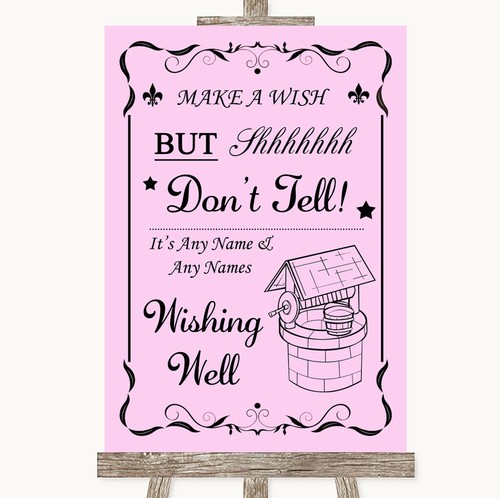 Pink wishing well message - wishing,